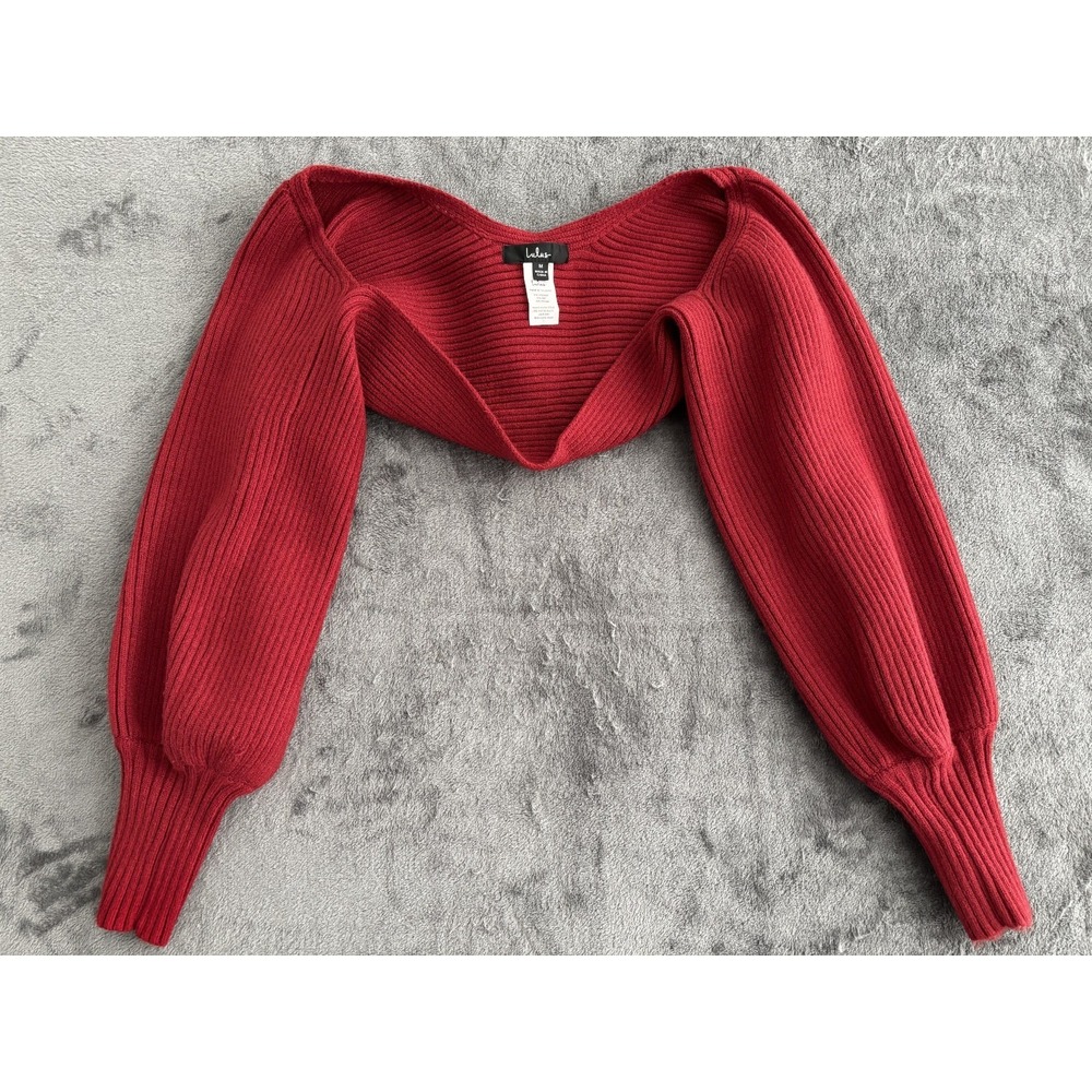 Lulus Red Two-Piece Ribbed‎ Knit Top Size Medium - Picture 8 of 12